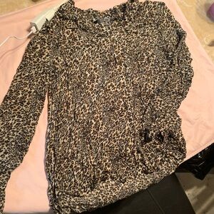New! ZARA long-sleeved, leopard print blouse/top. Size L.